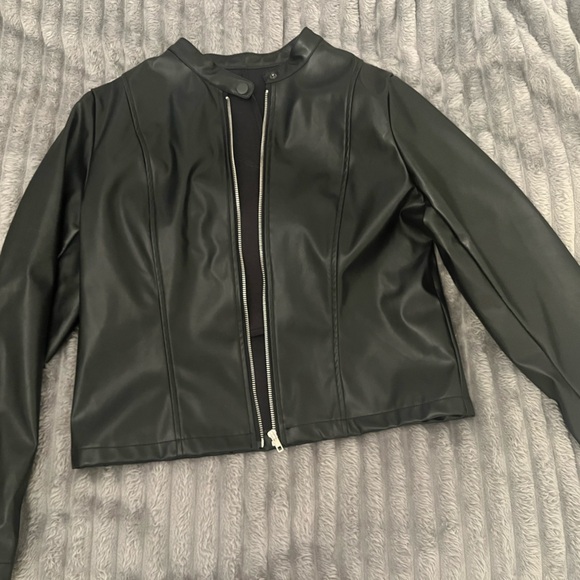 Zip Up Faux Leather Jacket - Picture 2 of 3